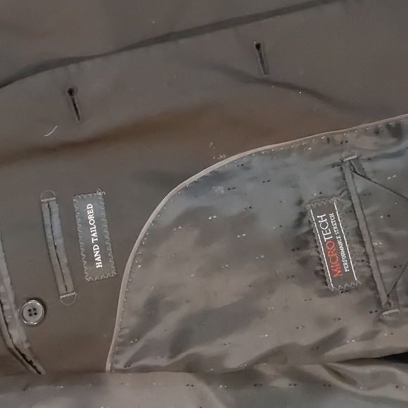 ANGELO ROSSI Hand Tailored Miro Tech Mens Black Blazer Suit Jeacket Size 46 S - Picture 11 of 13